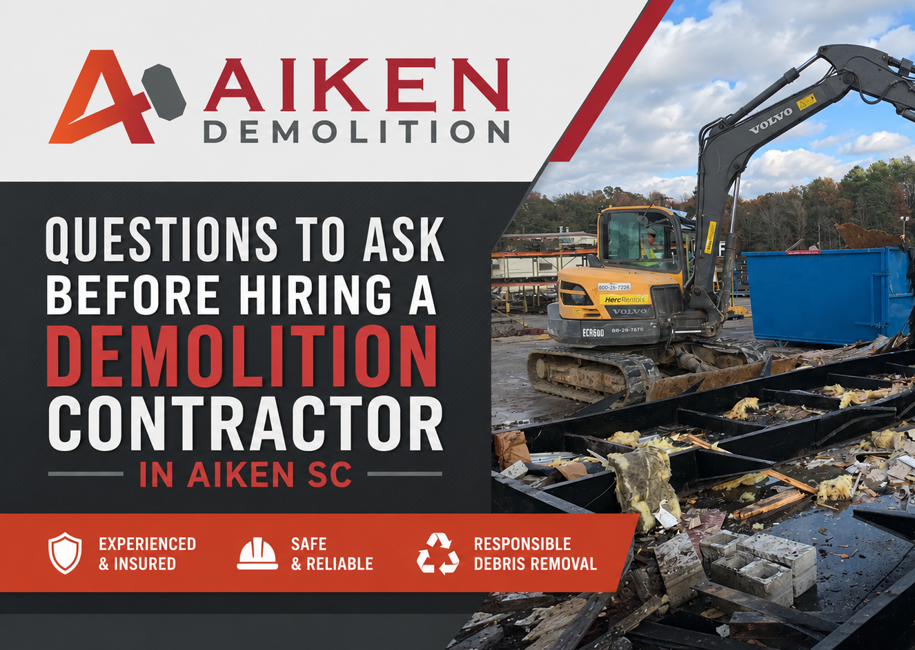 Questions to Ask Before Hiring a Demolition Contractor in Aiken SC