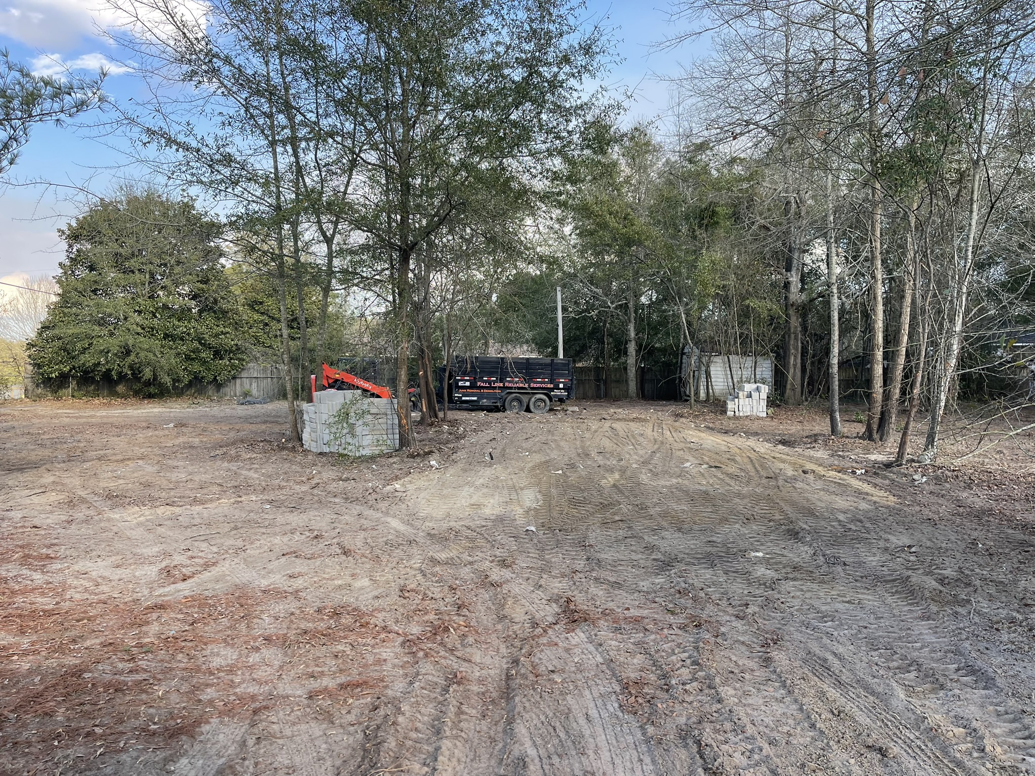Cleared New Ellenton property after mobile home and outbuilding removal