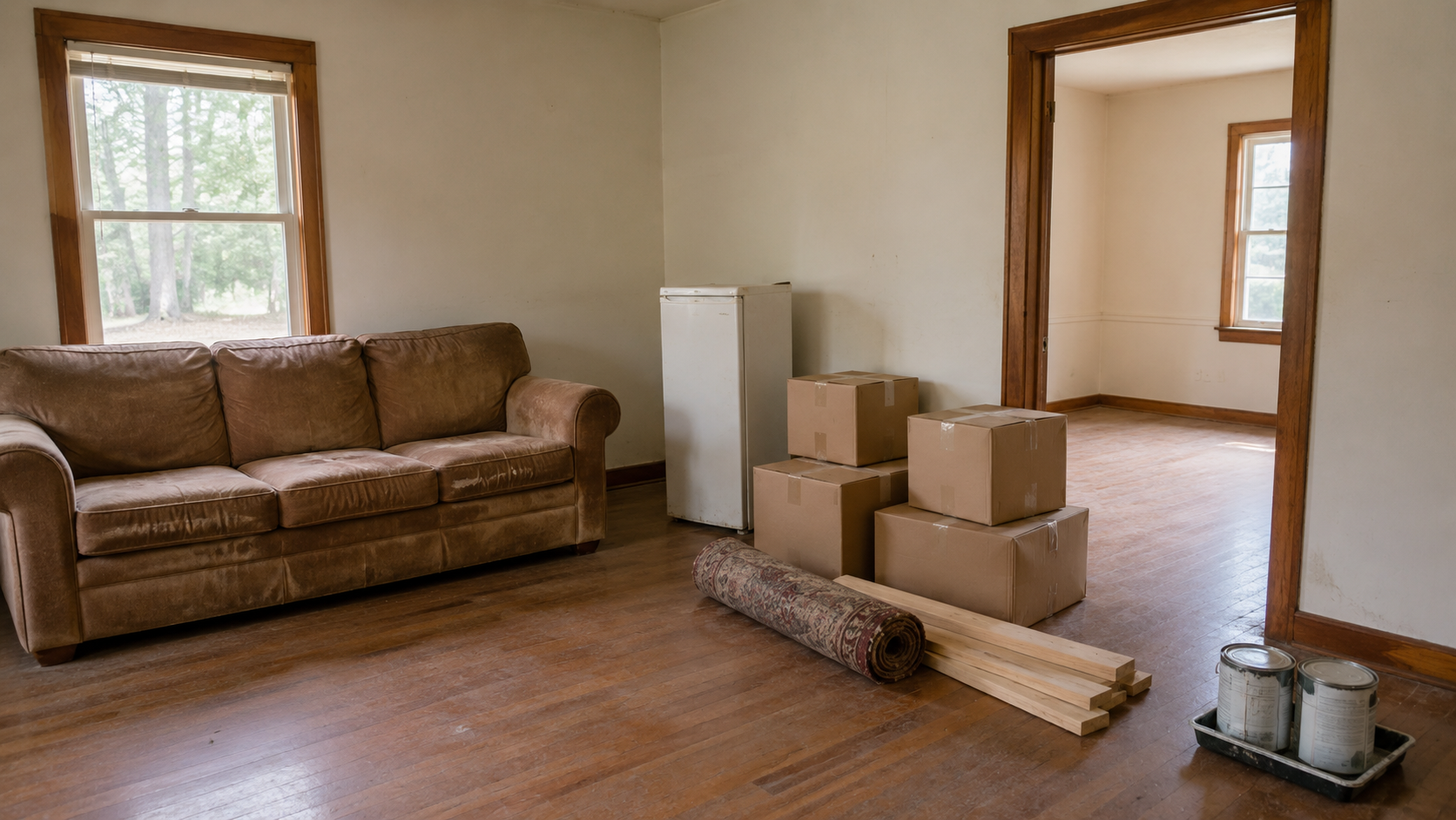 Remaining household contents documented before house demolition in Aiken SC