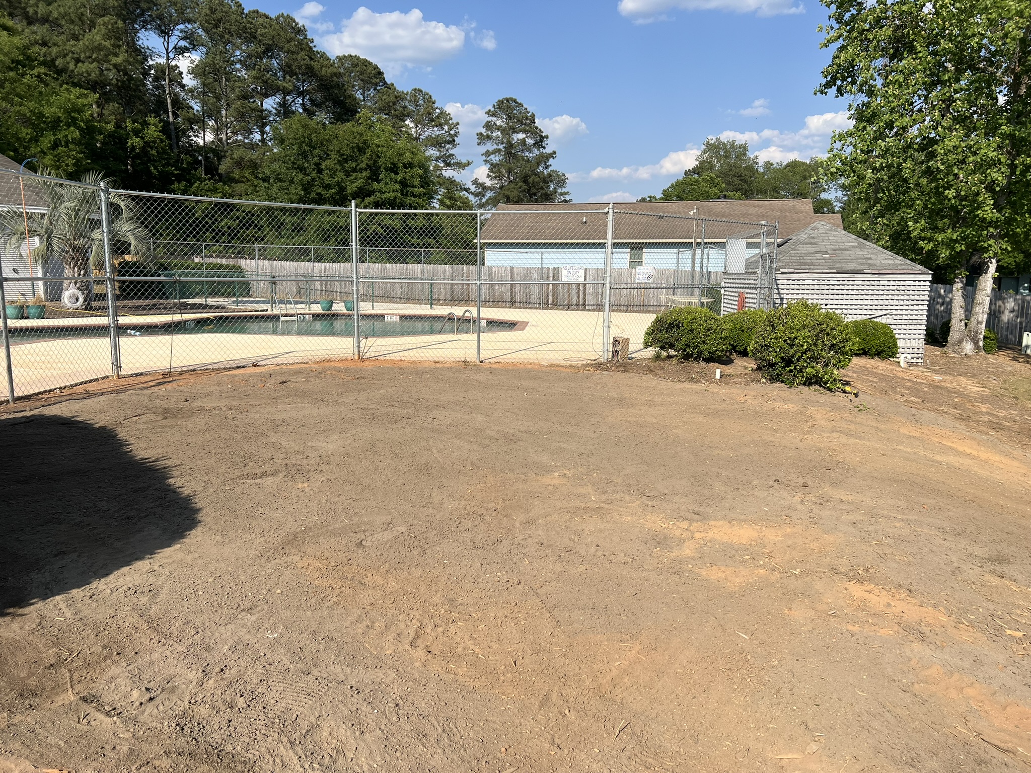 Filled and graded site after spa and deck removal in Aiken SC
