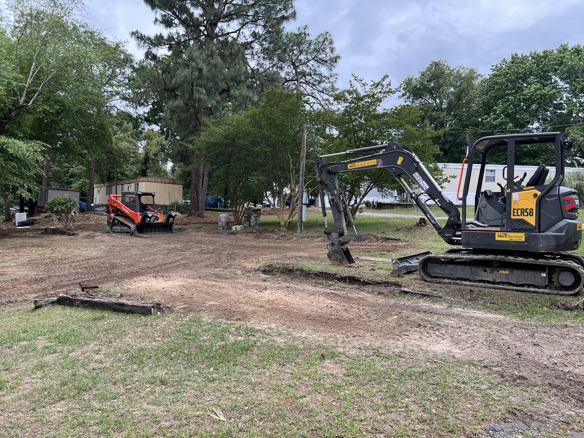 Cleared mobile home site after demolition in North Augusta South Carolina